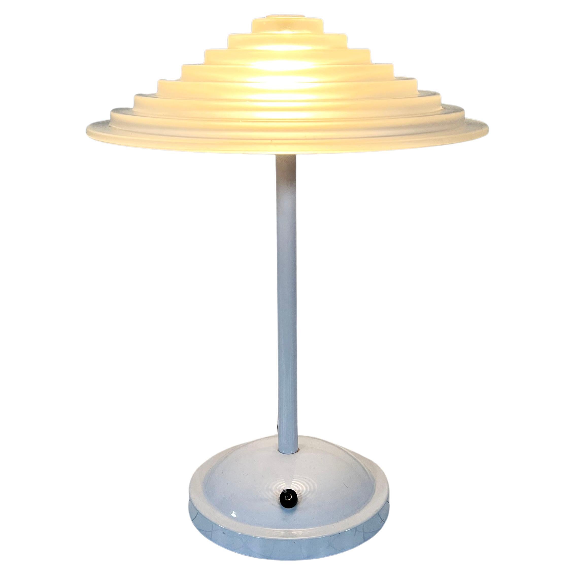 Postmodern Table Lamp in Metal & Glass, 1980s