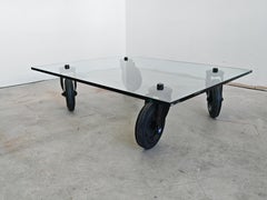Postmodern "Table on Wheels" by Gae Aulenti, Italy 1980s