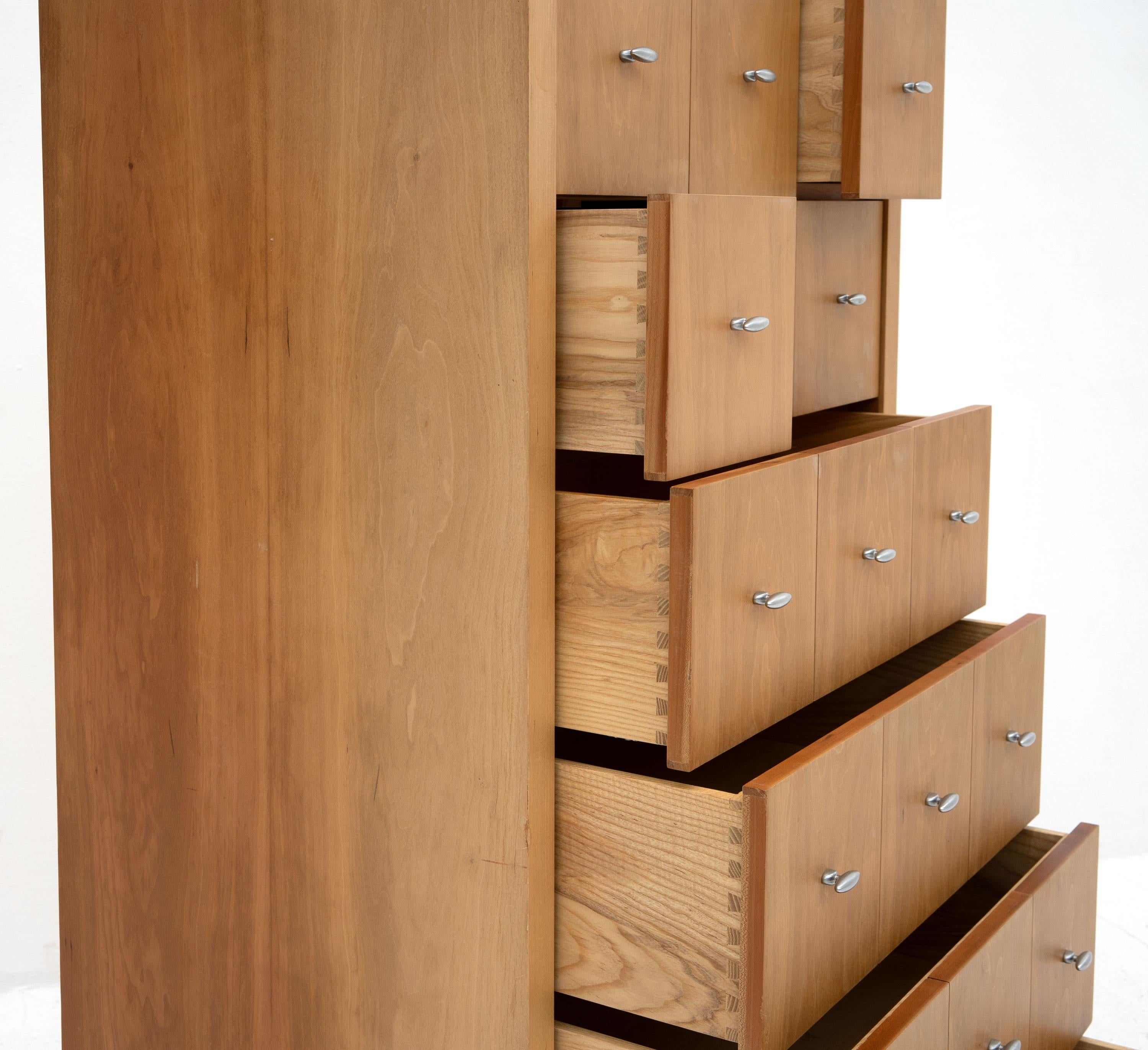 Cherry Postmodern Tallboy / Chest of Drawers by Heals, c.1990 For Sale