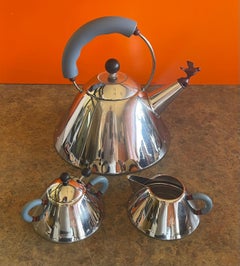 Postmodern Tea Kettle with Cream & Sugar by Michael Graves for Alessi