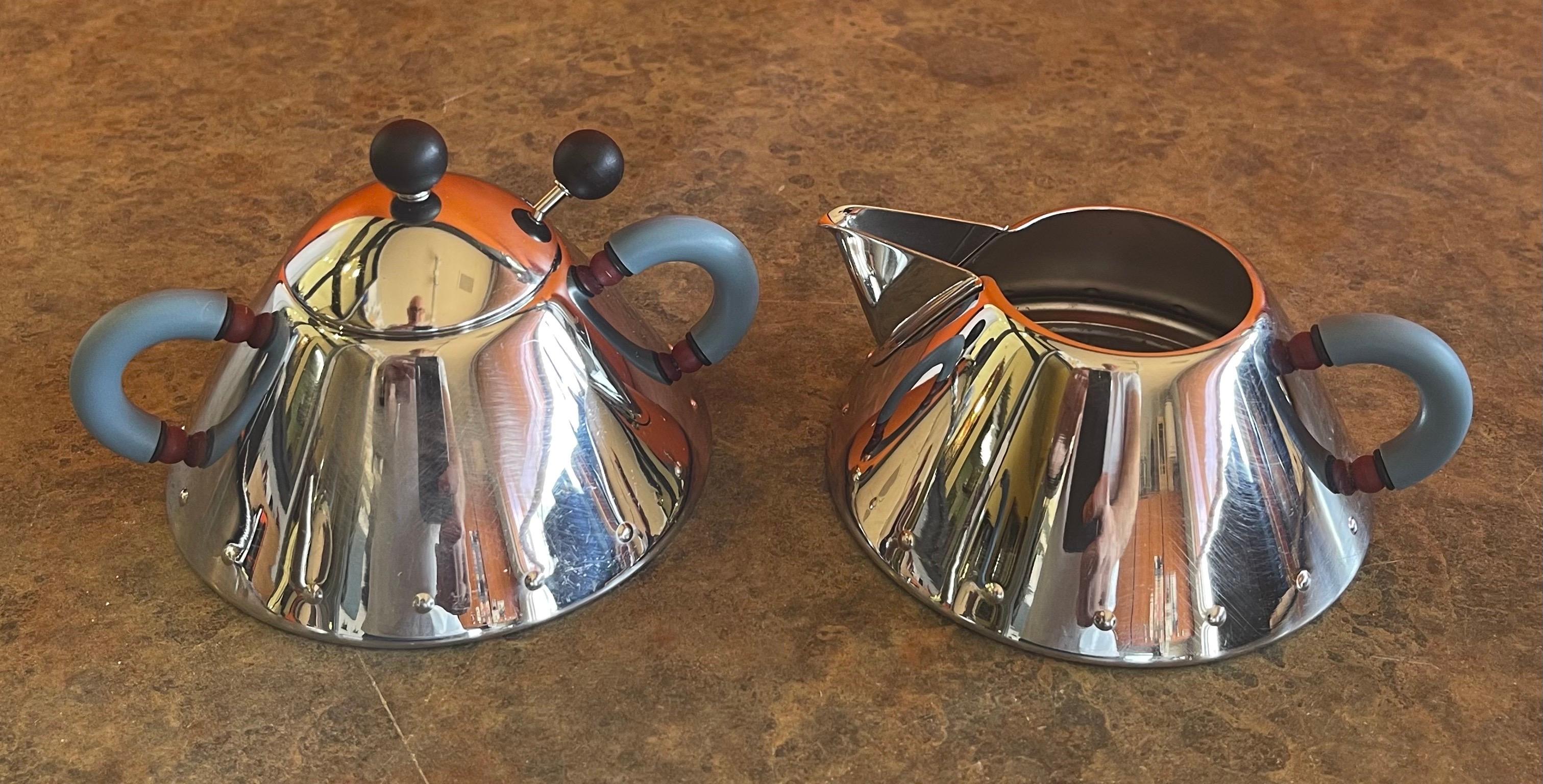 Postmodern Tea Kettle with Cream & Sugar by Michael Graves for Alessi In Good Condition For Sale In San Diego, CA