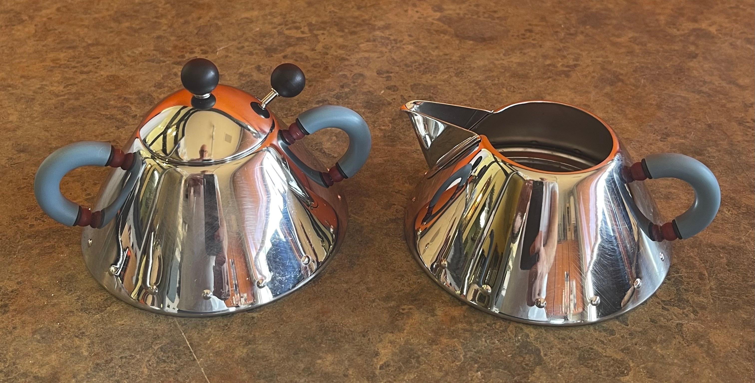 Postmodern Tea Kettle with Cream & Sugar by Michael Graves for Alessi In Good Condition In San Diego, CA