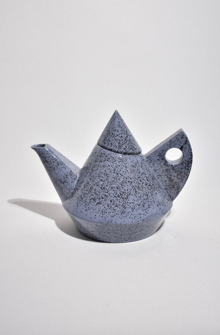 Postmodern Teapot Set in Blue Speckle Pattern at 1stDibs
