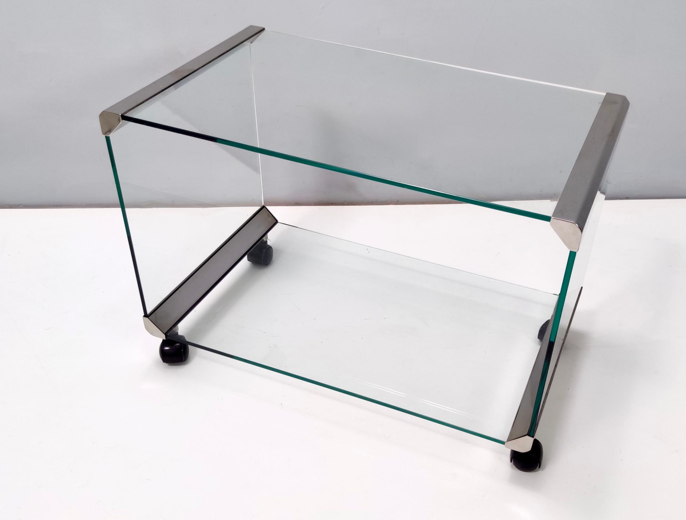 Postmodern Tempered Glass and Steel Coffee Table by Gallotti E Radice, Italy In Good Condition In Bresso, Lombardy
