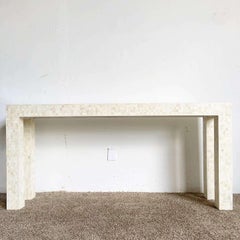 Postmodern Tessellated Bone Parsons Console Table