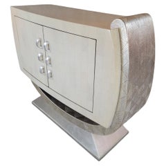 Crédence Artmax Postmoderne Tessellée Os & Silver Sculpturale 2 Portes