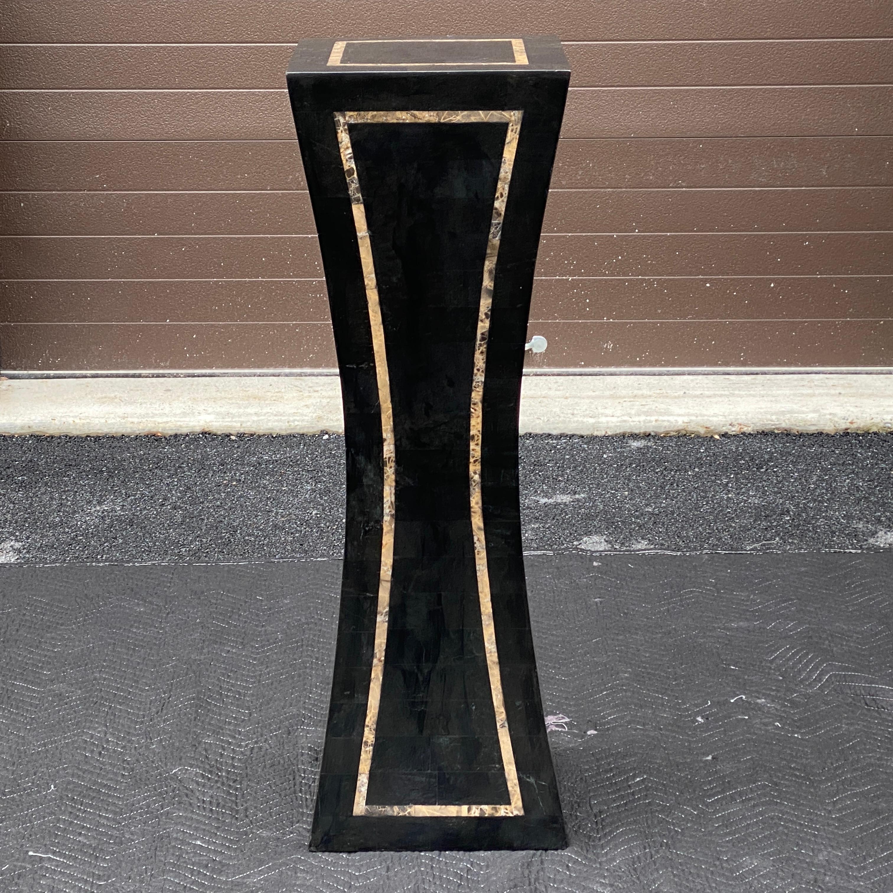Postmodern Tessellated Marble Waisted Pedestal In Good Condition For Sale In West Chester, PA