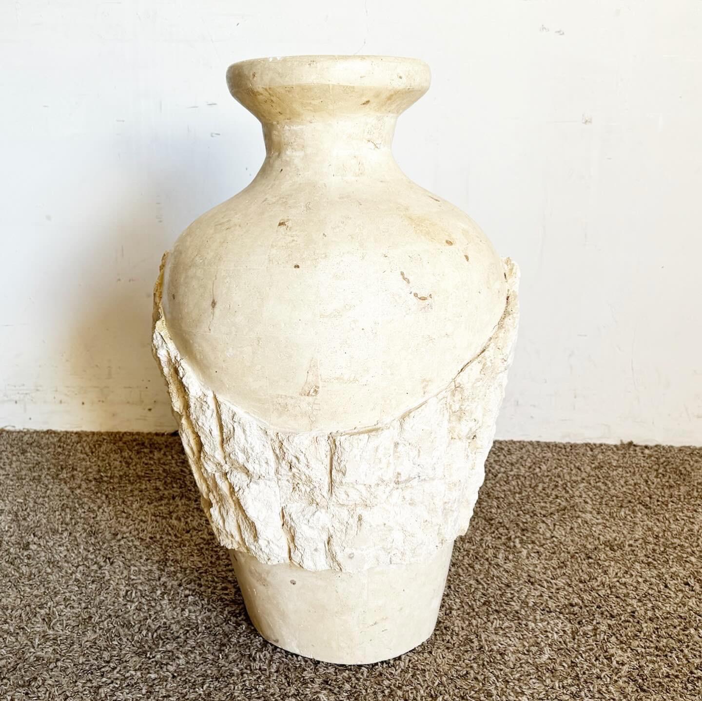 Philippine Postmodern Tessellated Raw and Polished Stone Floor Vase For Sale
