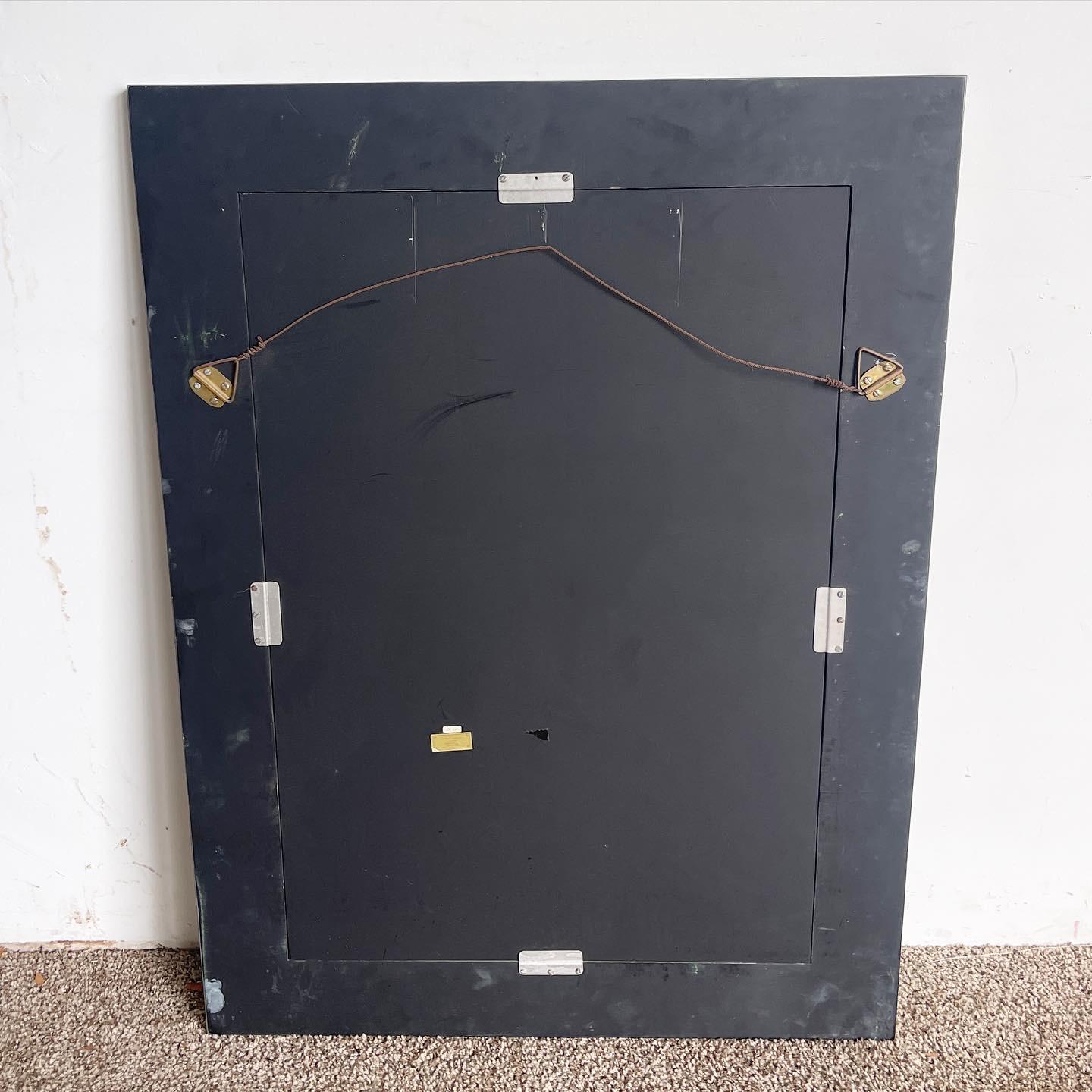 Late 20th Century Postmodern Tessellated Stone and Brass Mirror by Maitland Smith
