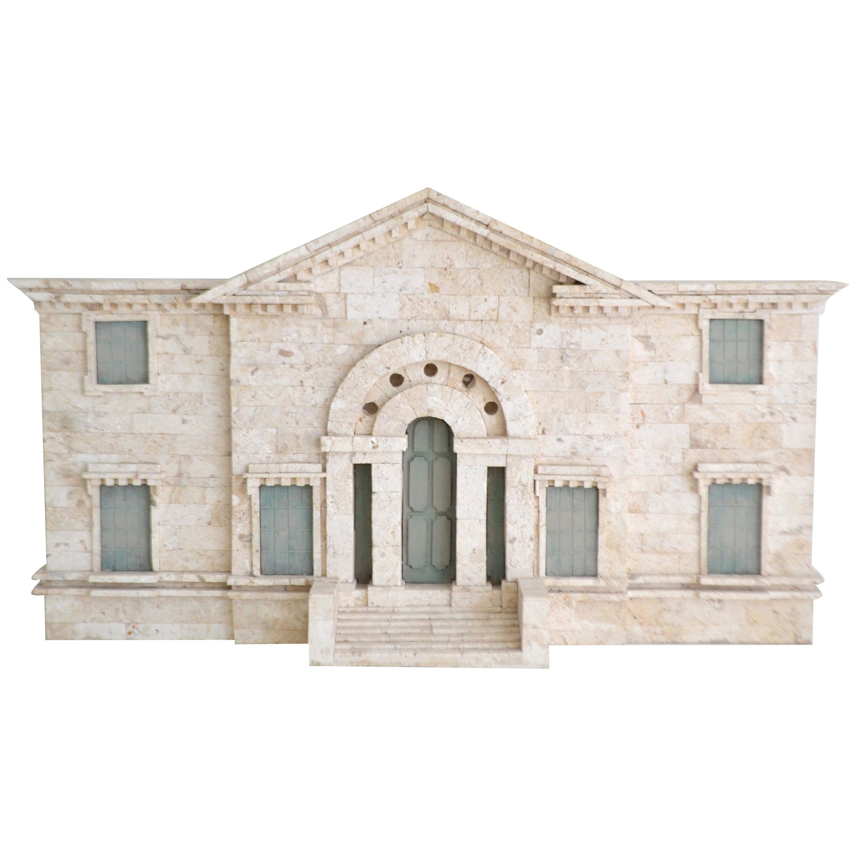 Postmodern Tessellated Stone Architectural Model For Sale