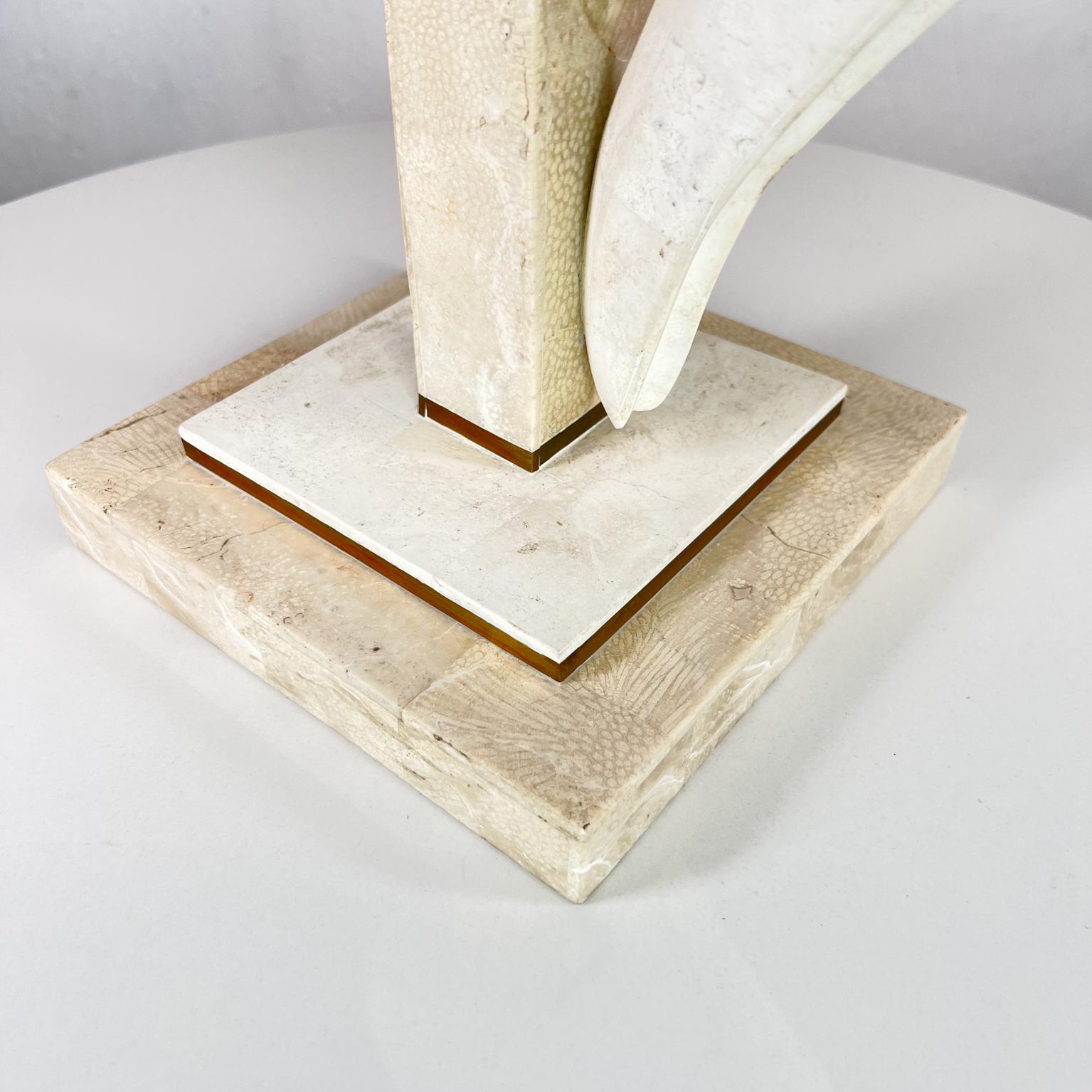 Modern Postmodern Tessellated Stone Art Sculpture Egret Bird Maitland Smith Philippines