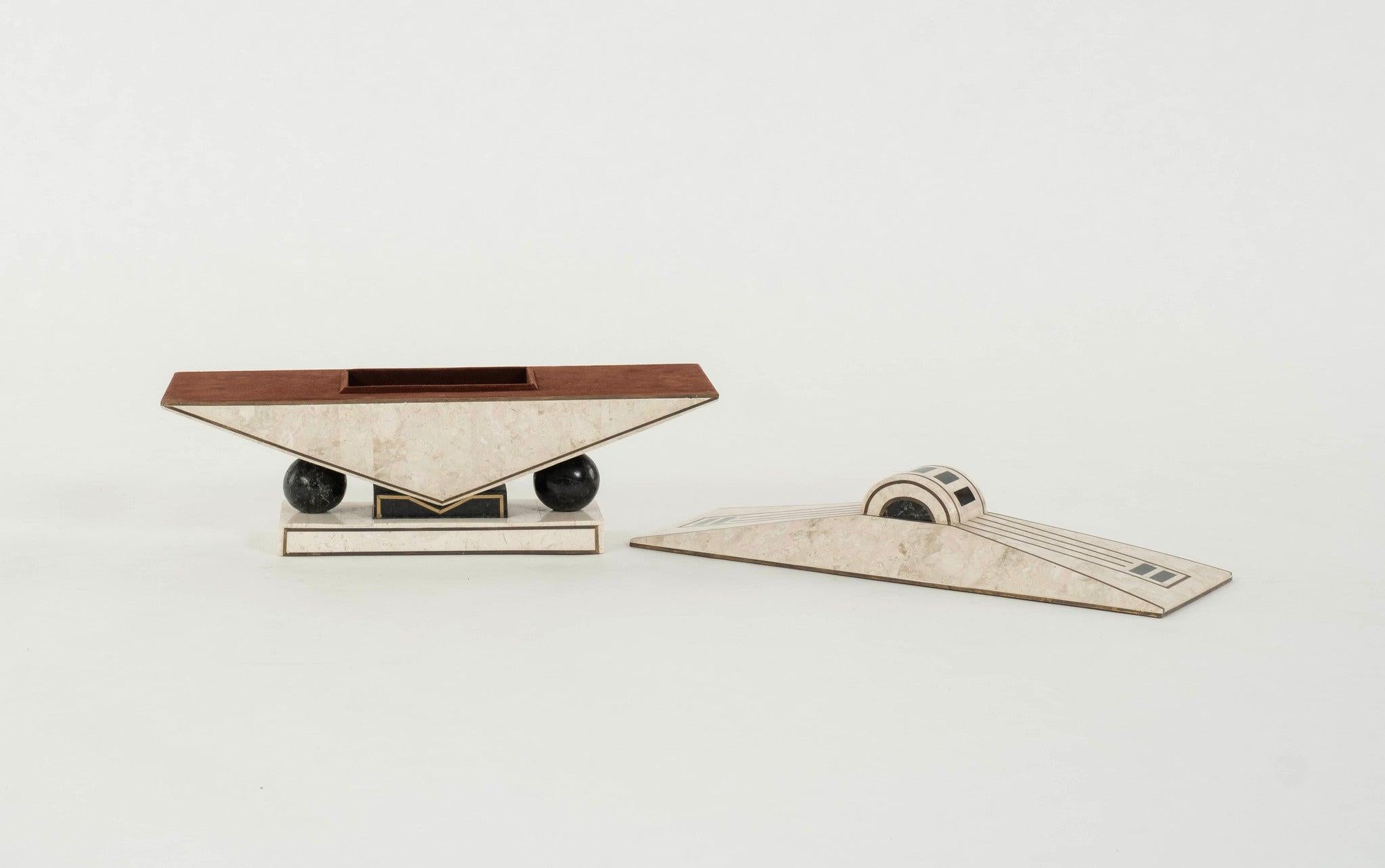 20th Century Postmodern Tessellated Stone Box For Sale