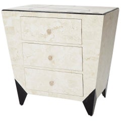 Postmodern Tessellated Stone "Et Cetera" 3-Drawer Side Table, 1990s