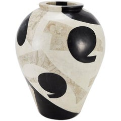 Vintage Postmodern Tessellated Stone "Et Cetera" Mango Jar, 1990s