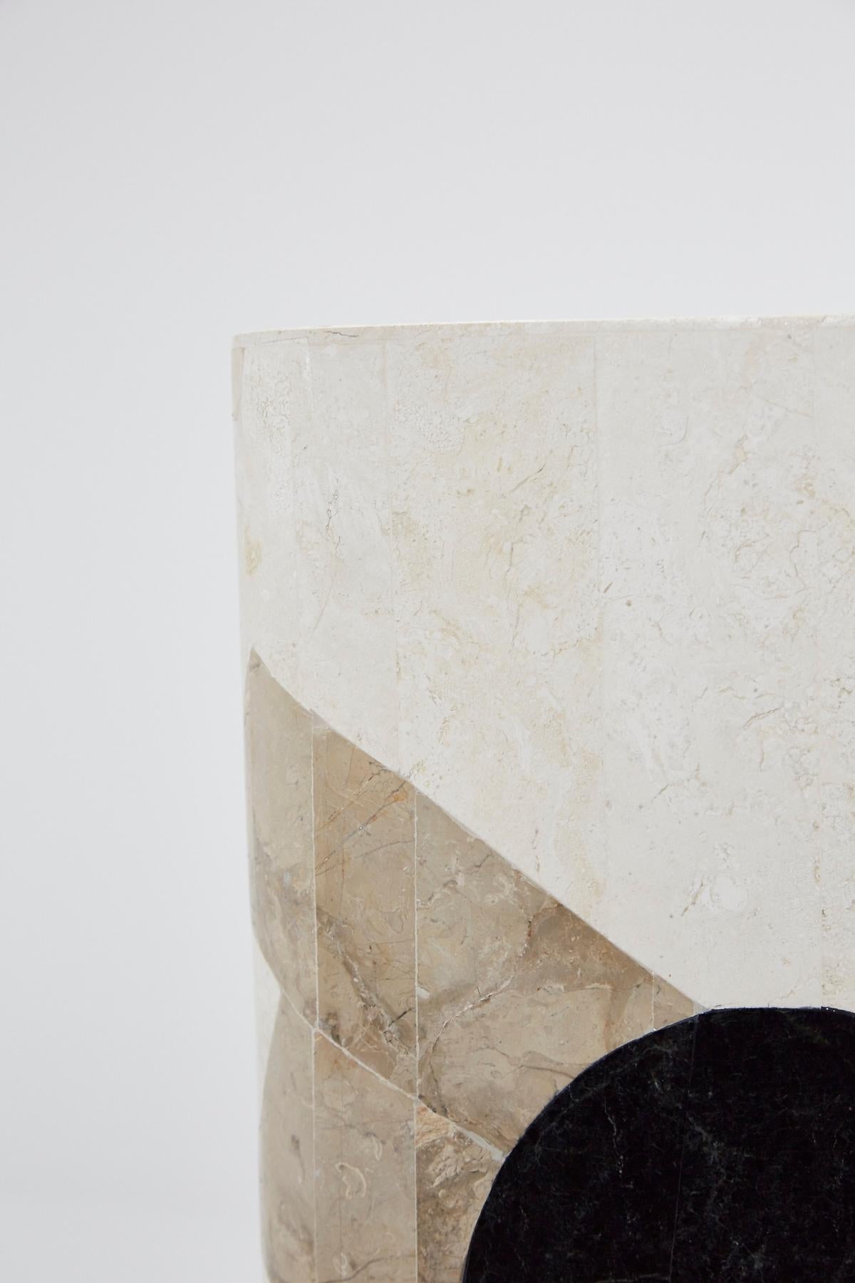 Postmodern Tessellated Stone Et Cetera Pedestal, 1990s For Sale 3