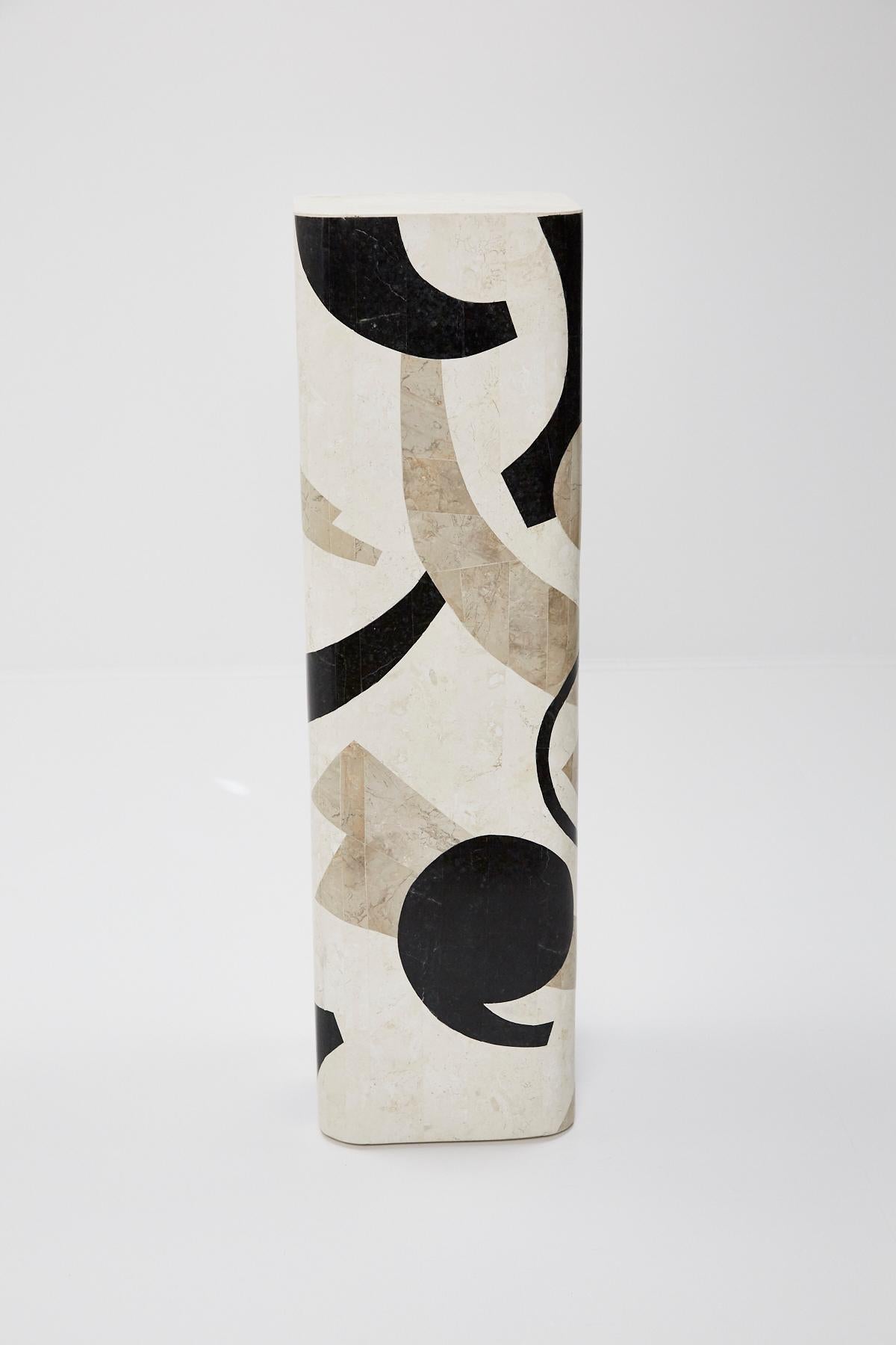Late 20th Century Postmodern Tessellated Stone Et Cetera Pedestal, 1990s For Sale