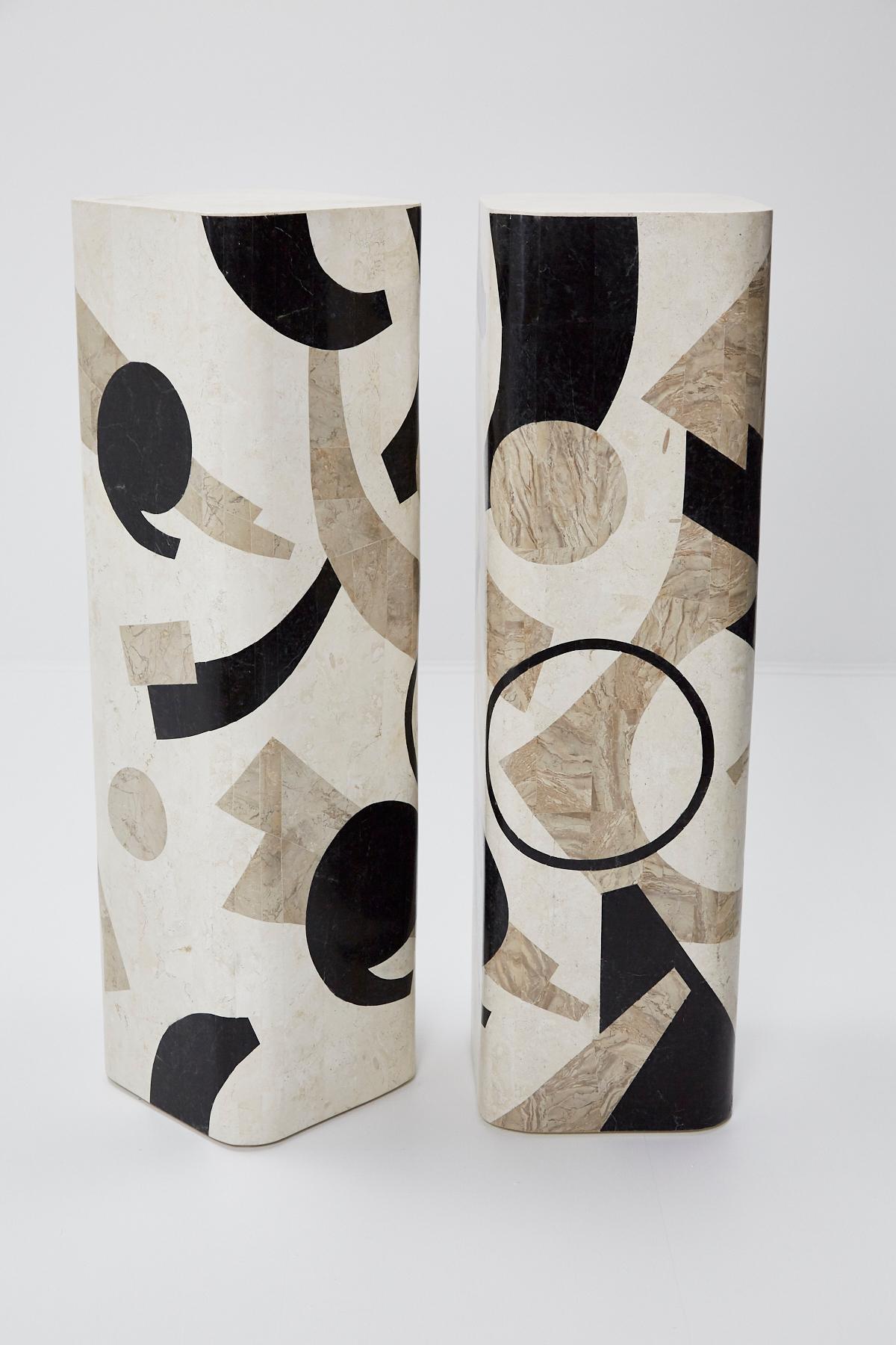 Postmodern Tessellated Stone Et Cetera Pedestal, 1990s For Sale 1