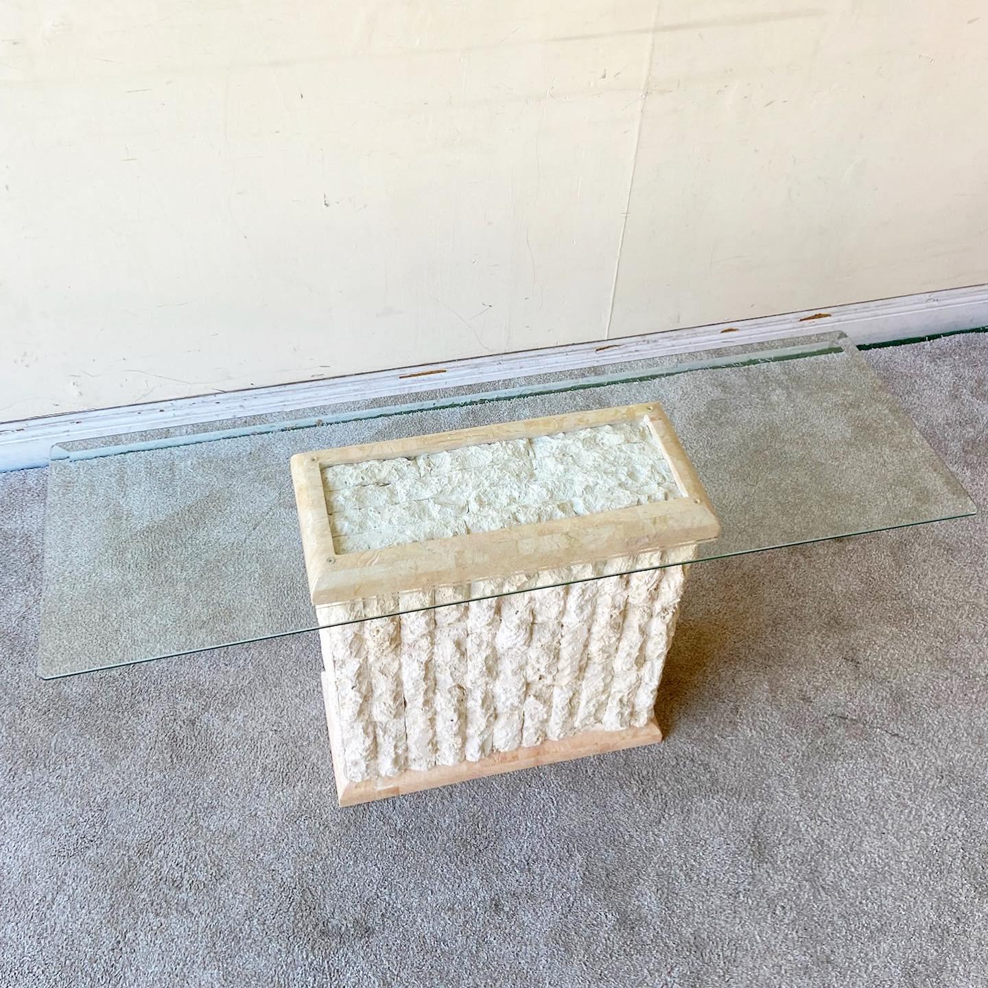 modern stone console table