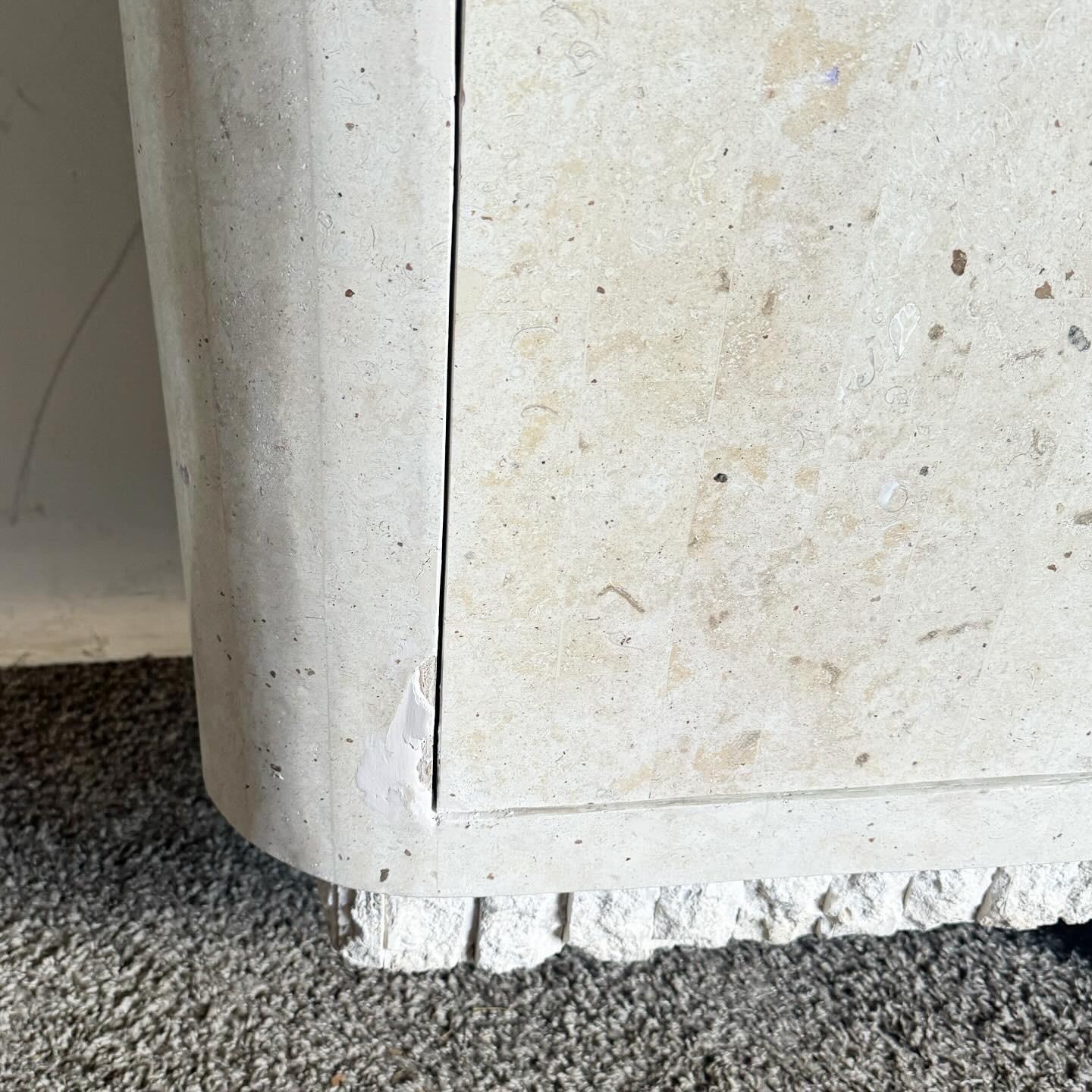 Philippine Postmodern Tessellated Stone Glass Top Credenza