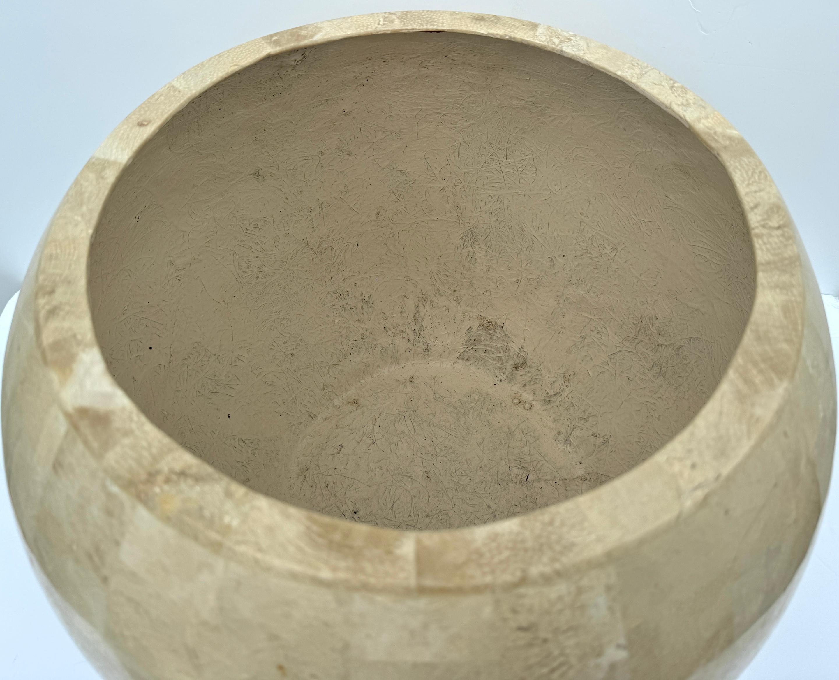 Postmodern Tessellated Stone Inlay Mod Cachepot / Planter Attrib. Maitland-Smith For Sale 3