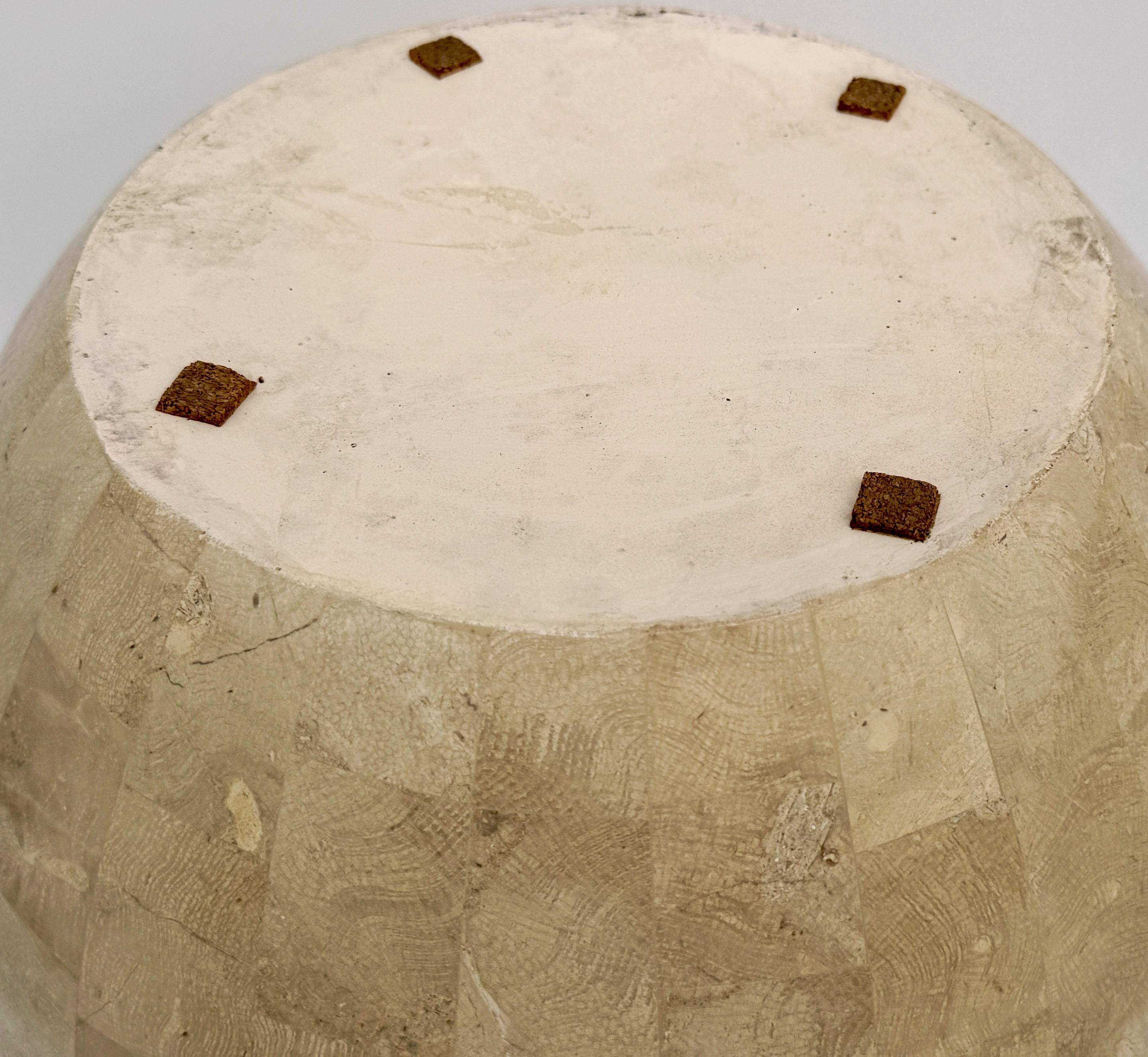 Postmodern Tessellated Stone Inlay Mod Cachepot / Planter Attrib. Maitland-Smith For Sale 4