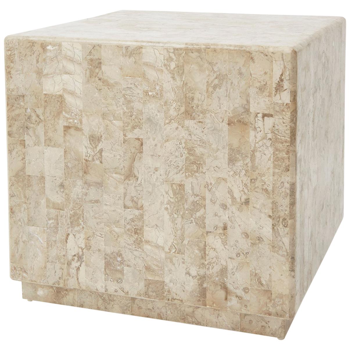 Postmodern Tessellated Stone "Searfoss" Side Table, 1990s For Sale