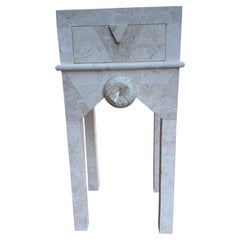 Postmodern Tessellated Stone Side Entry Table with Drawer by Maitland Smith