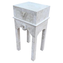 Postmodern Tessellated Stone Side Entry Table with Drawer by Maitland Smith