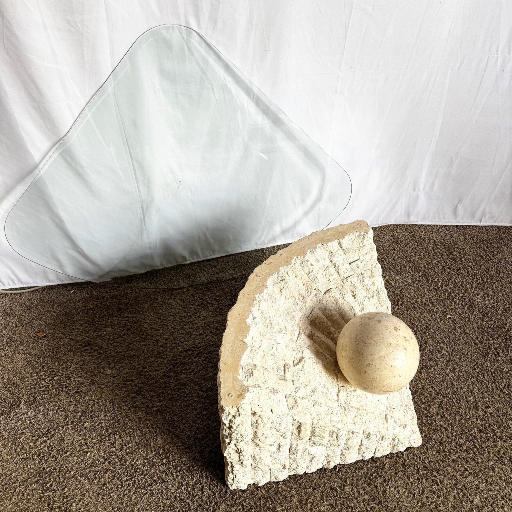Philippine Postmodern Tessellated Stone Triangular Coffee Table For Sale