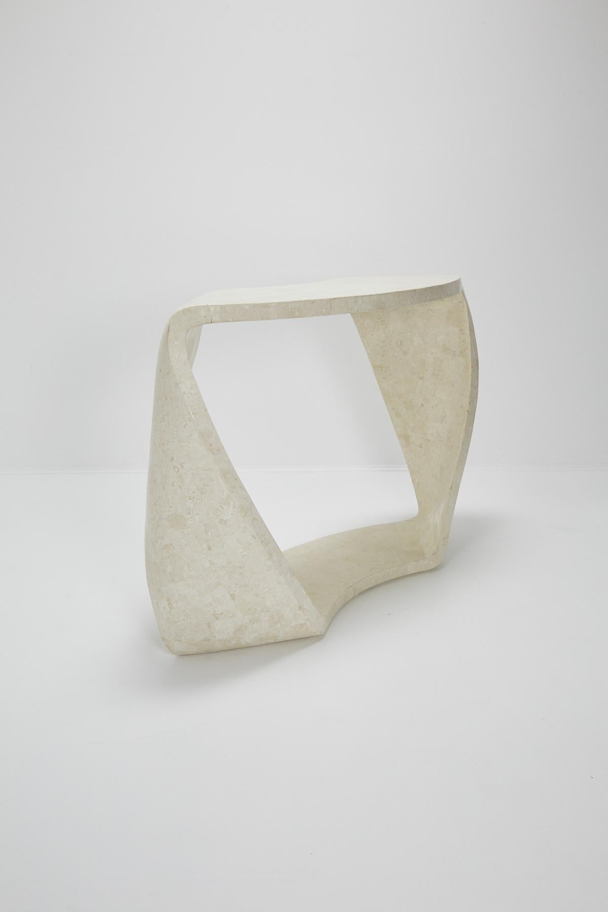 Post-Modern Postmodern Tessellated Stone Twisted Console Table, 1990s