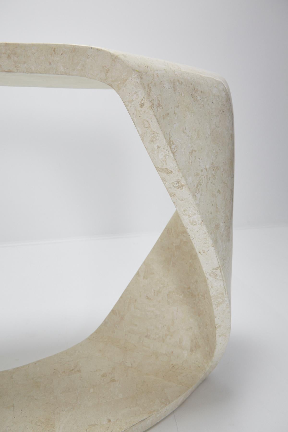 Postmodern Tessellated Stone Twisted Console Table, 1990s 1