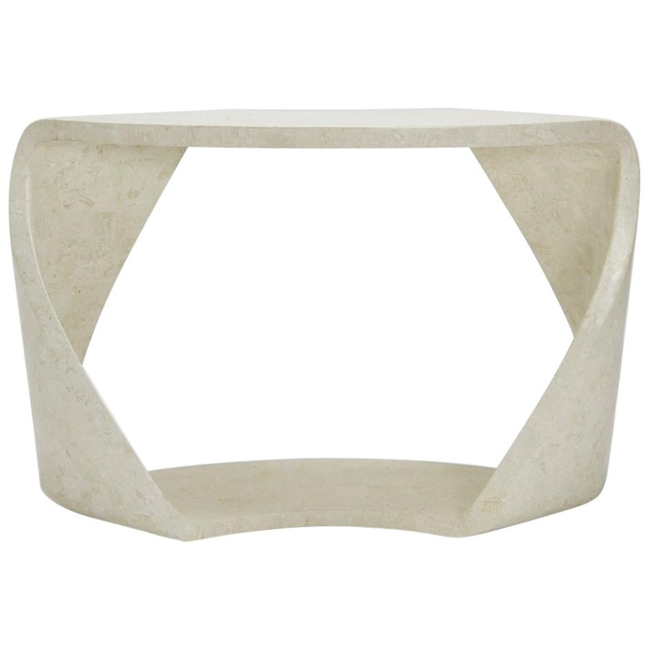 Postmodern Tessellated Stone Twisted Console Table, 1990s