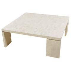 Postmodern Tessellated Stone Ultra Slimline Contemporary Cocktail Table, 1990s