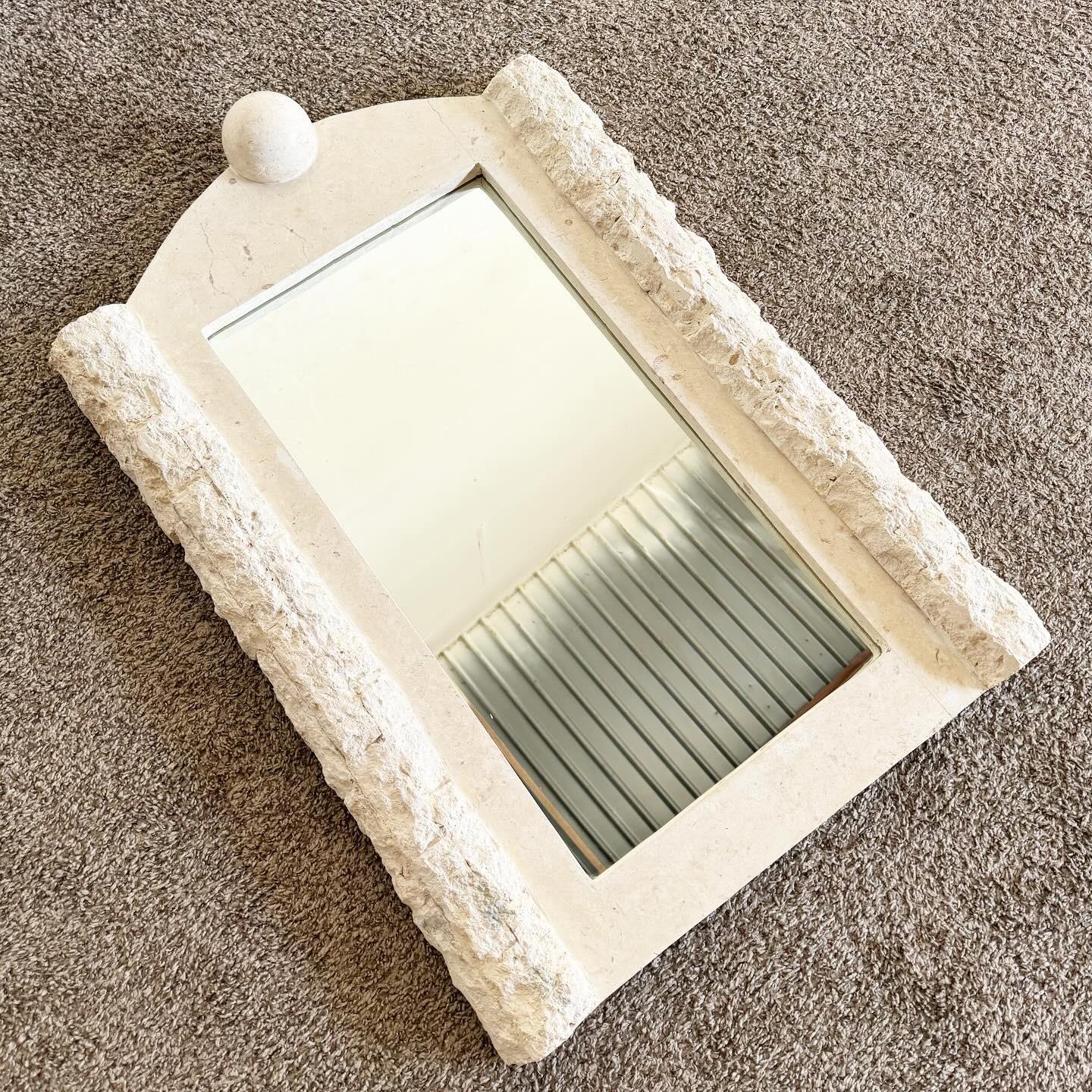 Postmodern Tessellated Stone Wall Mirror For Sale 2