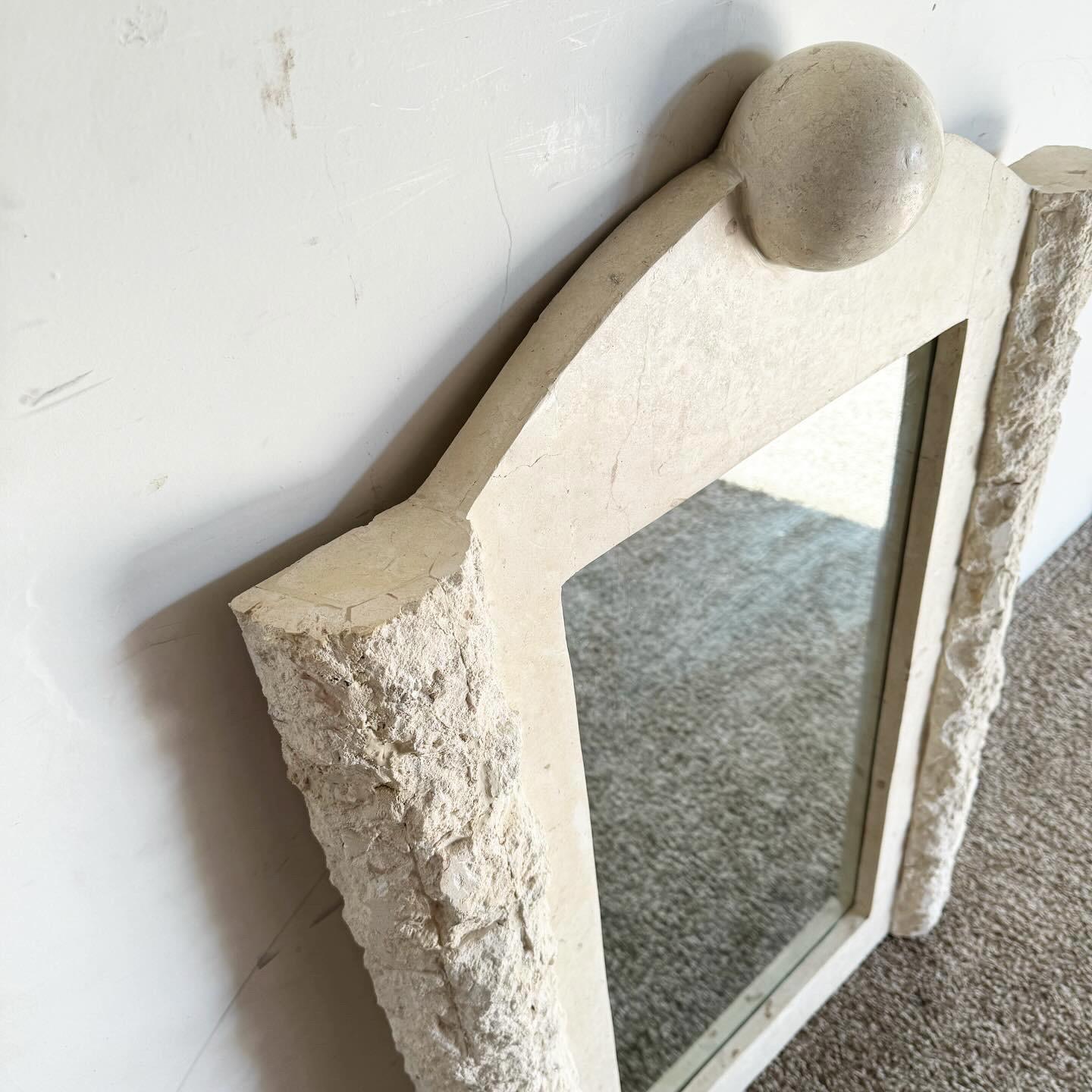 Postmodern Tessellated Stone Wall Mirror For Sale 3