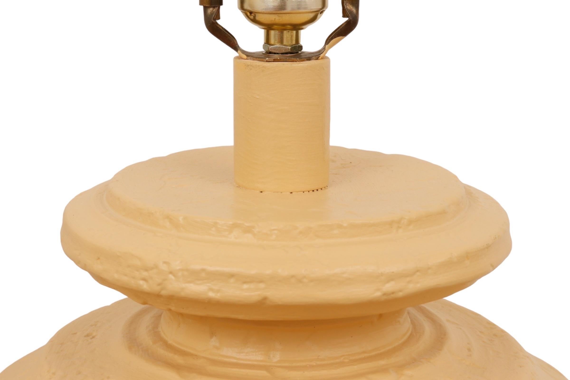 Postmodern Textured Ceramic Table Lamps - a Pair For Sale 1