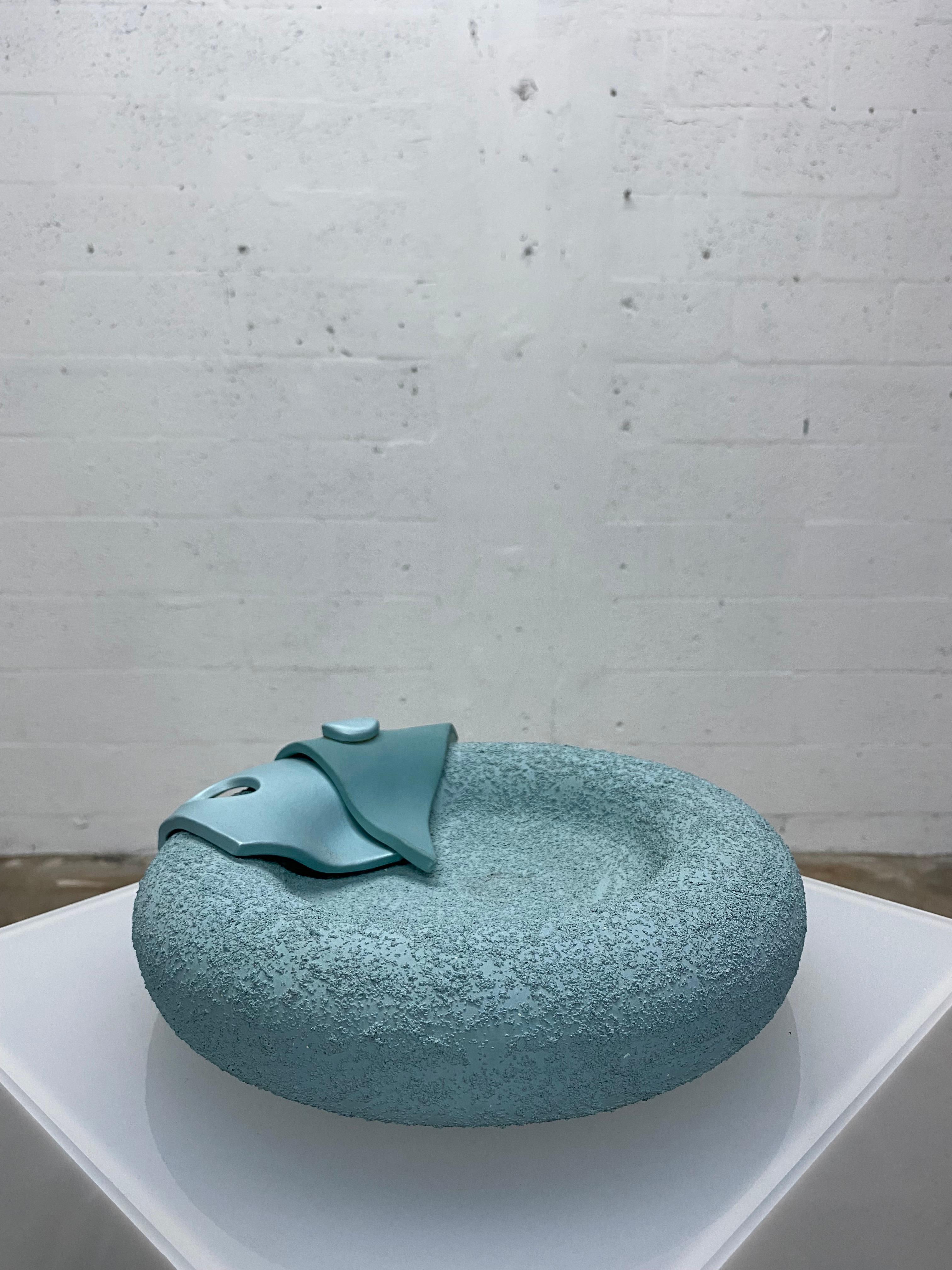 Postmodern Textured Teal Catch All, 1980s 2
