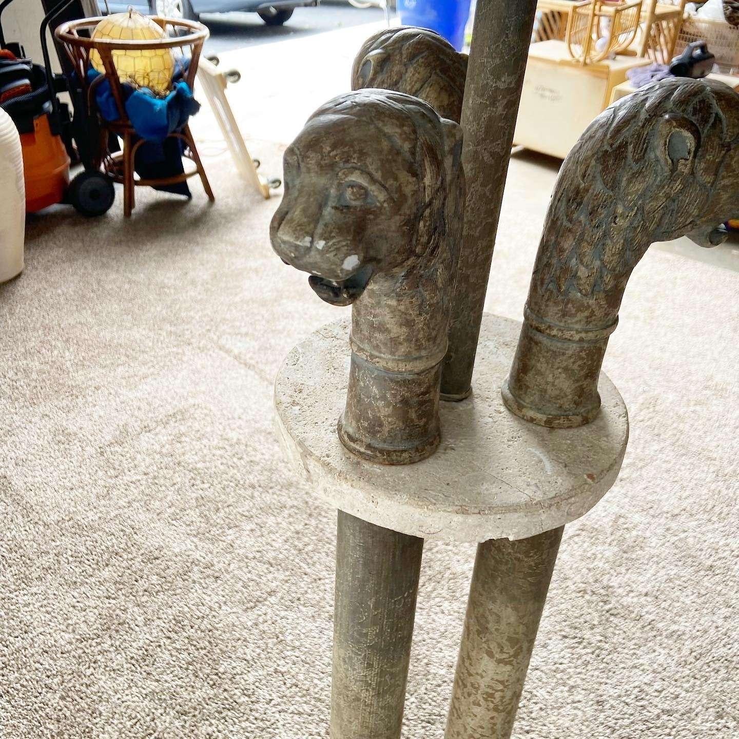 Postmodern Three Headed Panther Floor Lamp For Sale 2