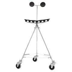Postmodern Three-Legged, Suction Cup Highchair with Casters