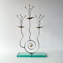 Postmodern Tony Evans(1942-2009) Three Candle Candelabra