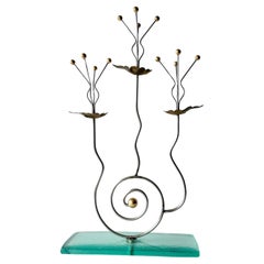 Postmodern Tony Evans(1942-2009) Three Candle Candelabra