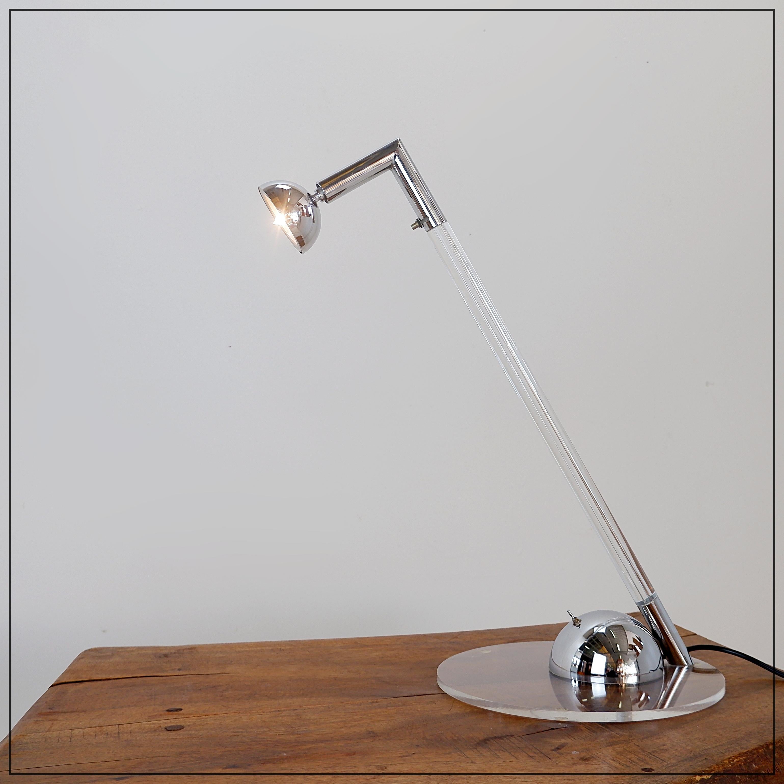 Postmodern Translucent Acrylic glass Table Lamp - 1980s For Sale 6