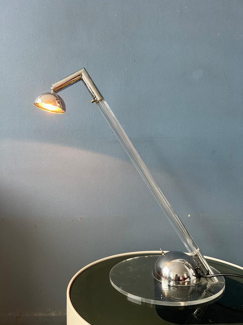 Post-Modern Postmodern Translucent Plexiglass Table Lamp, 80s For Sale