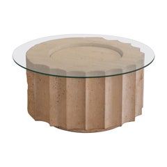 Post-Modern Travertine Coffee Table