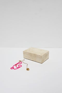 Postmodern Travertine Marble Box