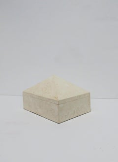 Postmodern Travertine Marble Pyramid Jewelry Box by Designer Maitland Smith