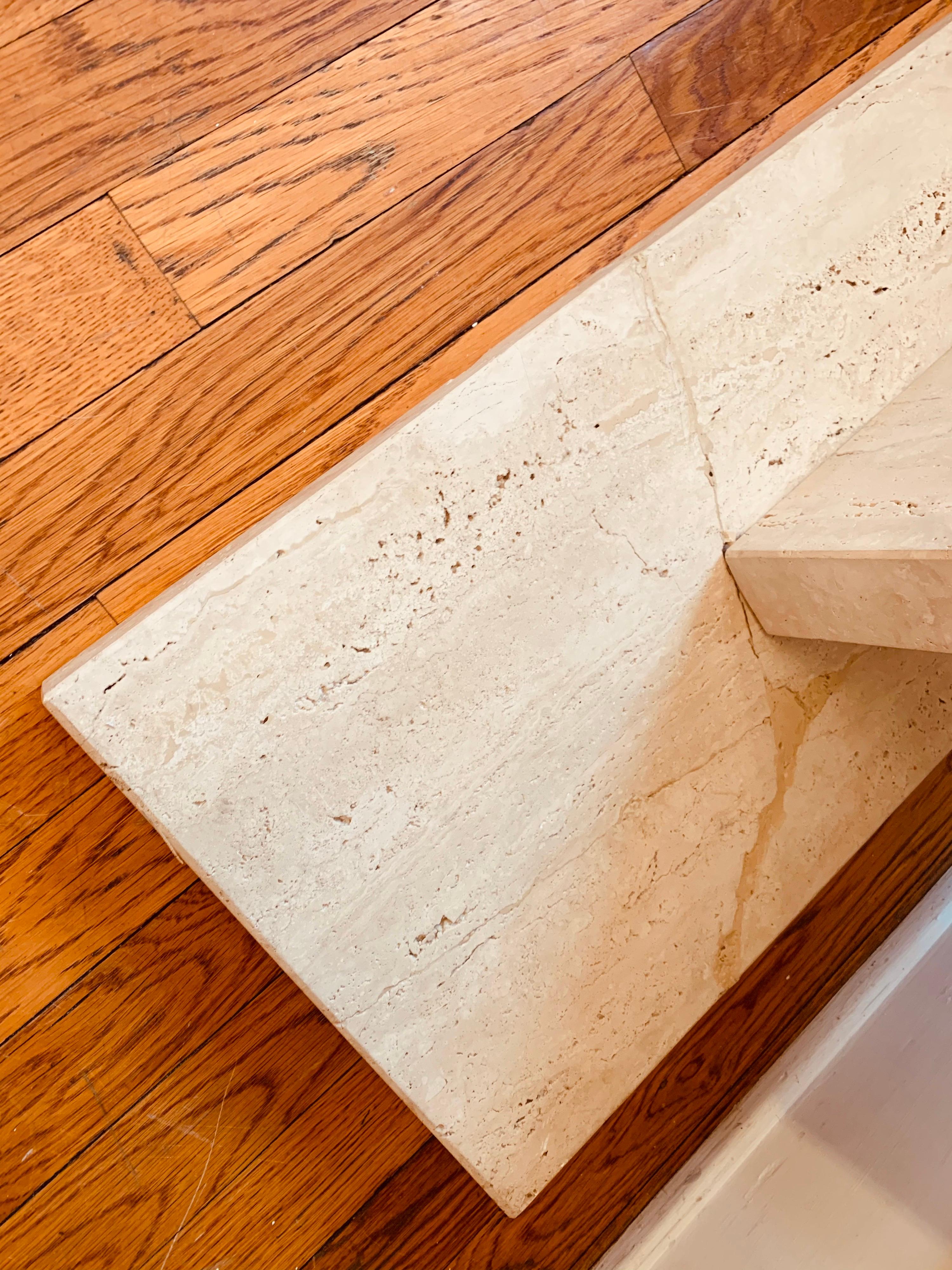 Postmodern Travertine Sculptural Console Table 4