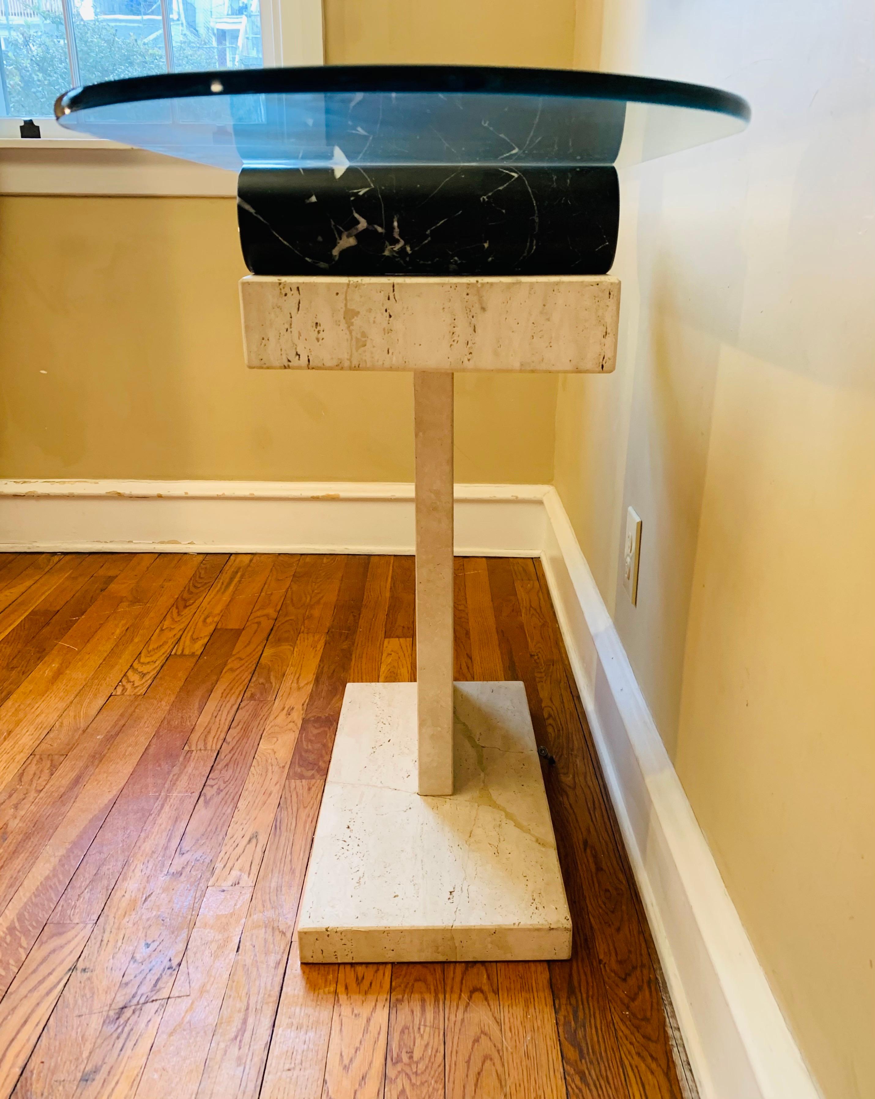 Postmodern Travertine Sculptural Console Table 2