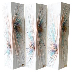 Postmodern Triangular 3d Splatter Paintings - Set of 3