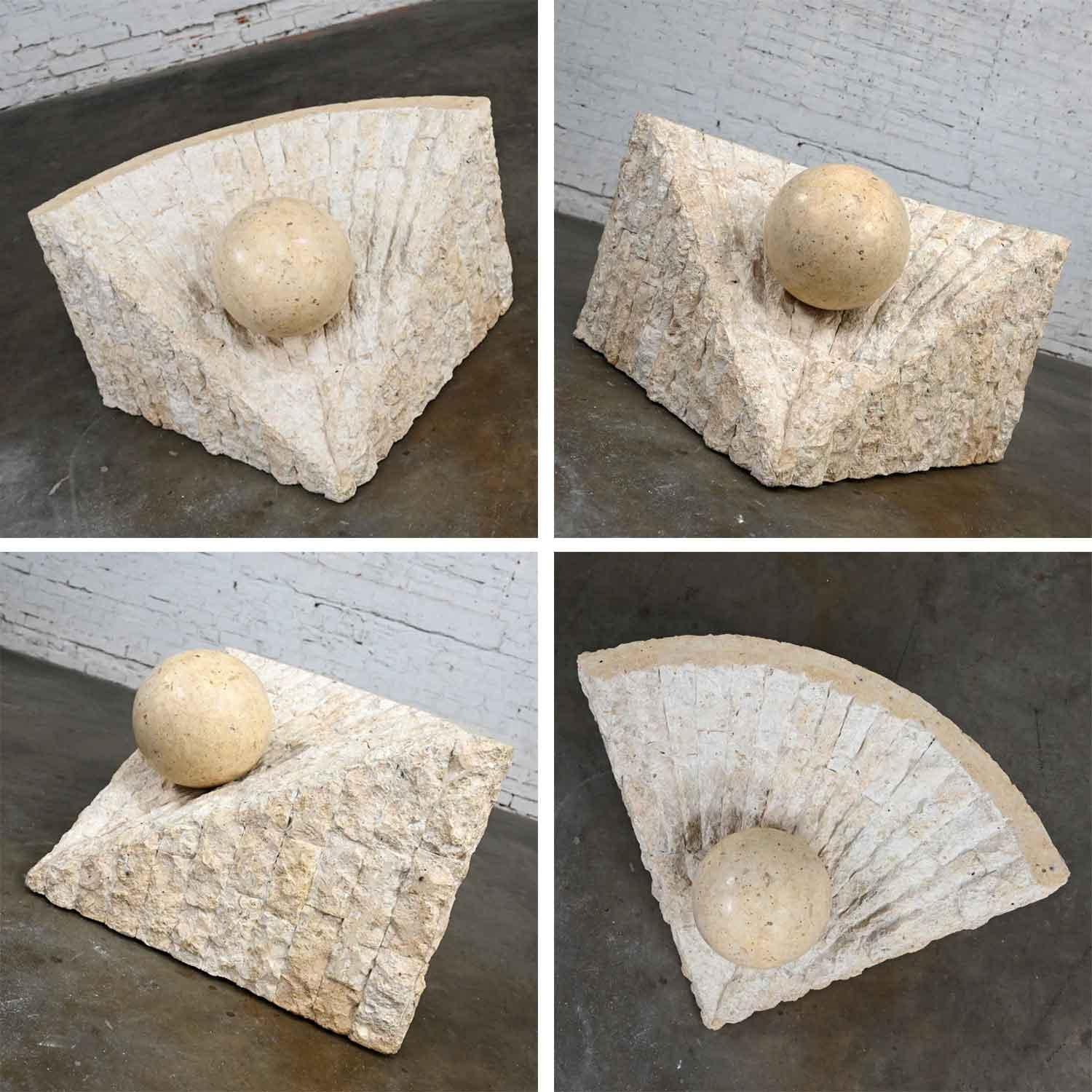 Postmodern Triangular Tessellated Stone Coffee Table Sphere Style Maitland Smith For Sale 7